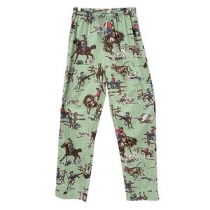 Nick & Nora Pajama Pants Western Rodeo Cowboy Cotton Small Kurt‎ Cobain